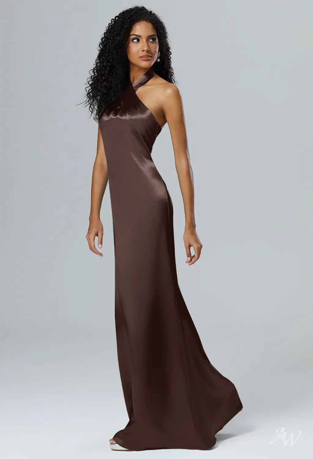 AW Serena Dress, Fennel Seed Crystal Satin Satin Charmeuse Stretch